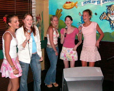 How come one girl didn't get the memo about wearing pink?