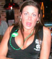 The lovely Brooke tends bar