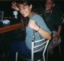 Stacy can't sing right now - she's a little tied up - AGAIN